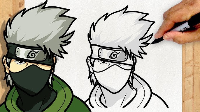 Как нарисовать каташи хатаке по шагам (kakashi hatake)