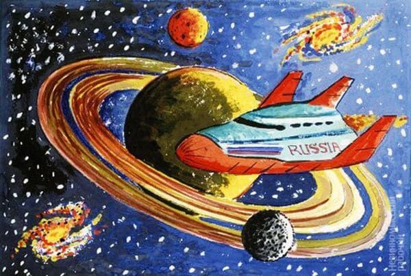 Рисунок ко дню космонавтики для детей: 100 идей