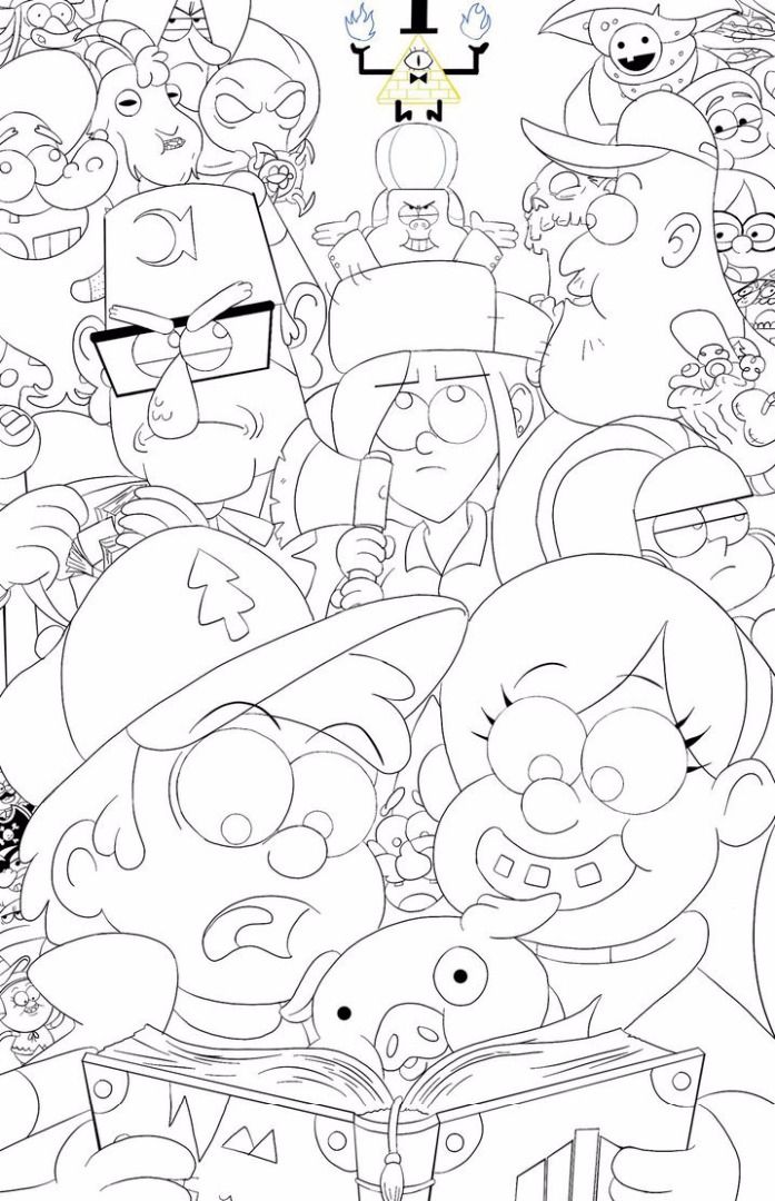 Картинки для срисовки гравити фолз (gravity falls) всех персонажей и героев